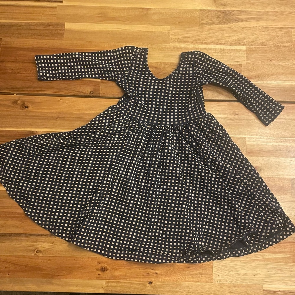 Alice + Ames Navy Blue Checkered Ballet Dress